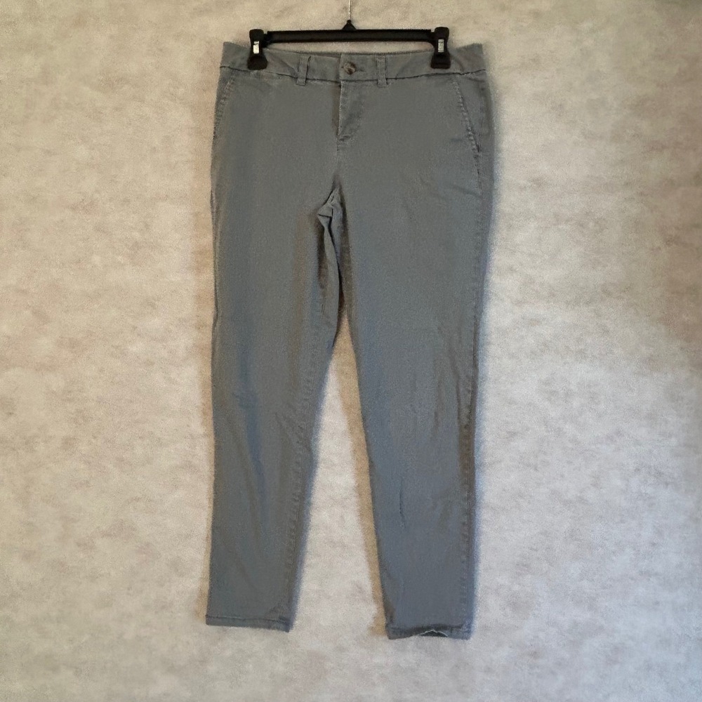 Faded Glory Womens Skinny Ankle Chino Pants Grey Flannel Size 4 FGL14841SO